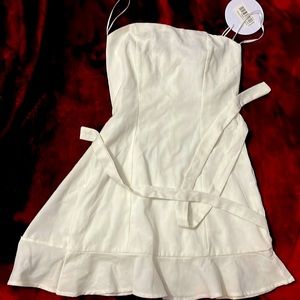 NWT Princess Polly Strapless white wrap dress Size 0